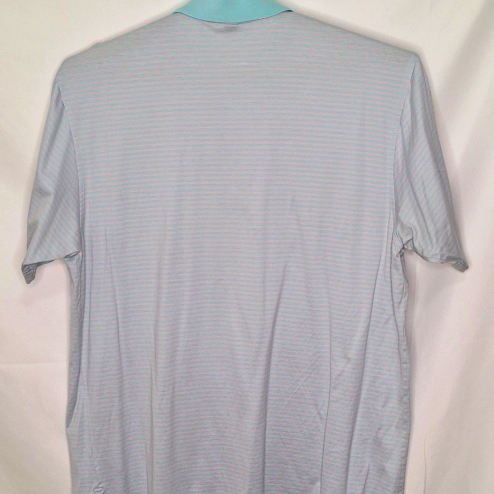 Peter Millar SS Striped Cotton Polo Shirt Large - Picture 9 of 12